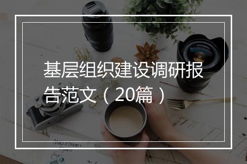 基层组织建设调研报告范文（20篇）