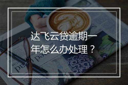 达飞云贷逾期一年怎么办处理？