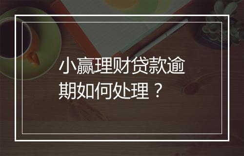 小赢理财贷款逾期如何处理？