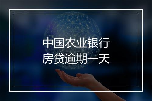 中国农业银行房贷逾期一天