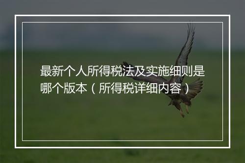 最新个人所得税法及实施细则是哪个版本（所得税详细内容）