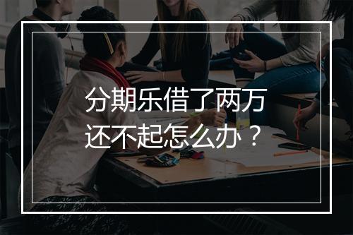 分期乐借了两万还不起怎么办？