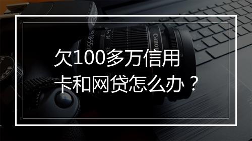 欠100多万信用卡和网贷怎么办？