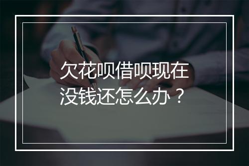 欠花呗借呗现在没钱还怎么办？