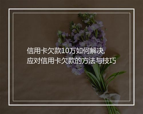 信用卡欠款10万如何解决,应对信用卡欠款的方法与技巧