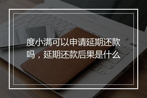 度小满可以申请延期还款吗，延期还款后果是什么