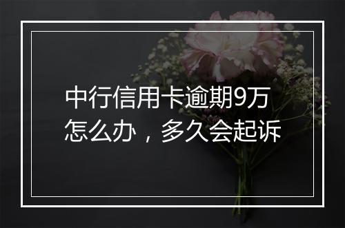 中行信用卡逾期9万怎么办，多久会起诉