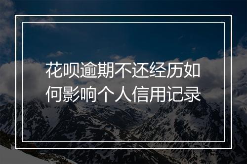 花呗逾期不还经历如何影响个人信用记录
