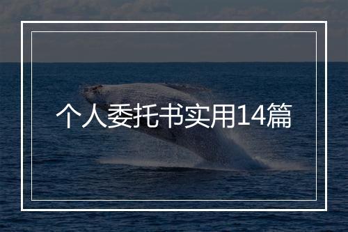 个人委托书实用14篇