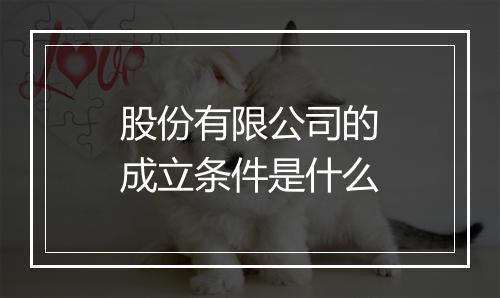 股份有限公司的成立条件是什么