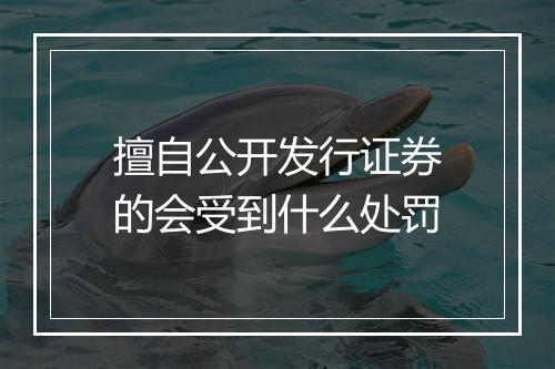 擅自公开发行证券的会受到什么处罚
