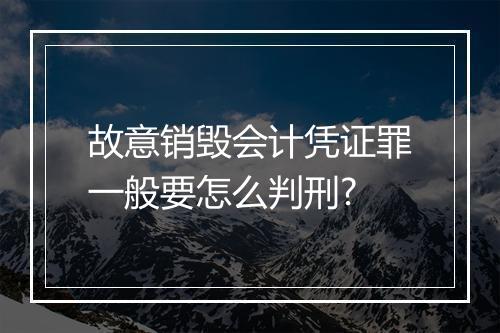 故意销毁会计凭证罪一般要怎么判刑?