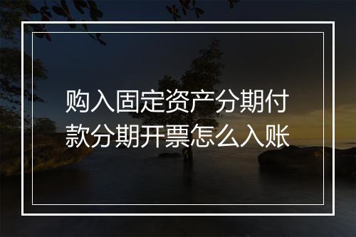 购入固定资产分期付款分期开票怎么入账