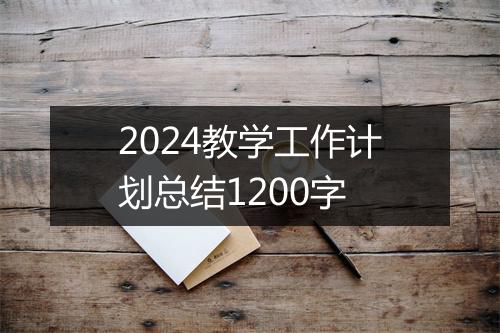 2024教学工作计划总结1200字