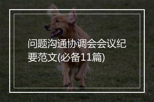 问题沟通协调会会议纪要范文(必备11篇)