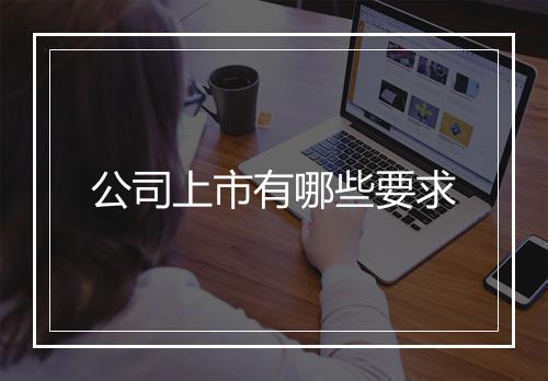 公司上市有哪些要求