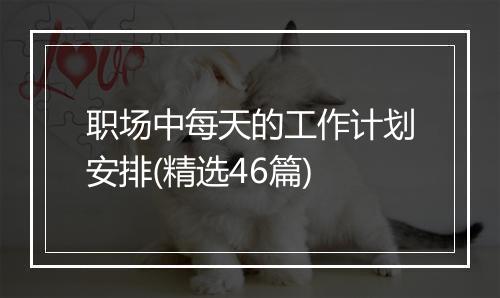 职场中每天的工作计划安排(精选46篇)