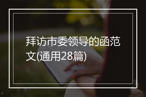 拜访市委领导的函范文(通用28篇)
