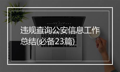 违规查询公安信息工作总结(必备23篇)