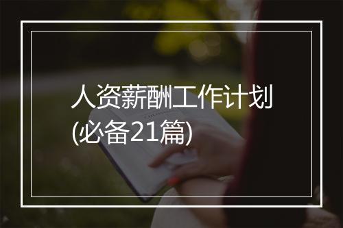 人资薪酬工作计划(必备21篇)