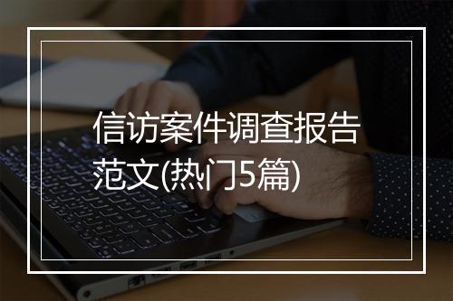 信访案件调查报告范文(热门5篇)