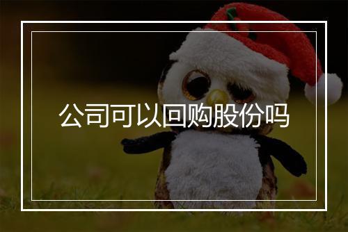 公司可以回购股份吗