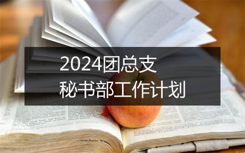 2024团总支秘书部工作计划