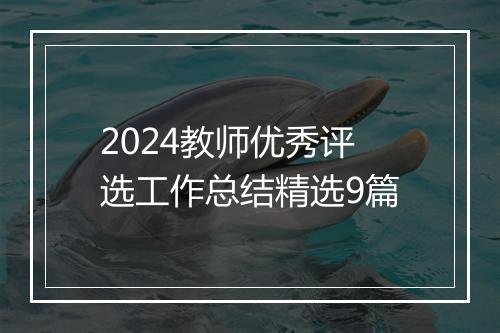 2024教师优秀评选工作总结精选9篇