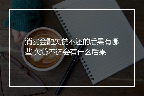 消费金融欠贷不还的后果有哪些,欠贷不还会有什么后果
