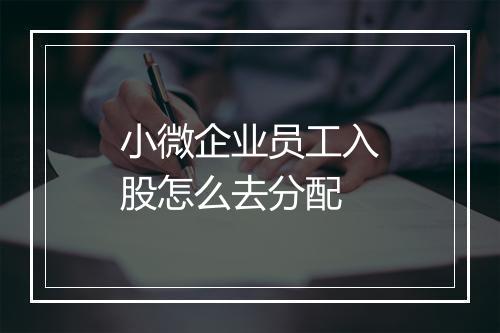 小微企业员工入股怎么去分配