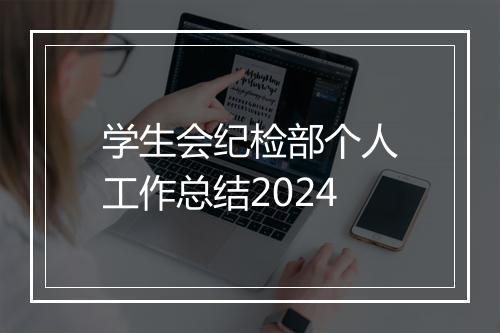 学生会纪检部个人工作总结2024