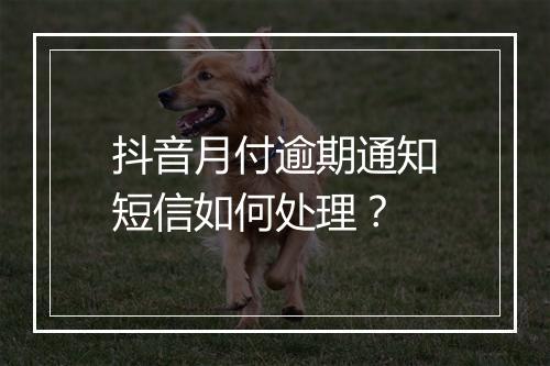 抖音月付逾期通知短信如何处理？