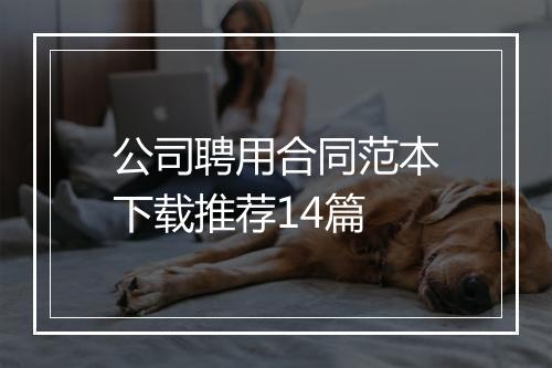 公司聘用合同范本下载推荐14篇