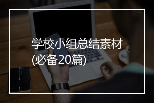 学校小组总结素材(必备20篇)
