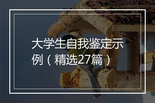 大学生自我鉴定示例（精选27篇）