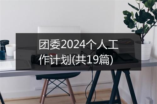 团委2024个人工作计划(共19篇)