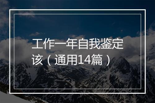 工作一年自我鉴定该（通用14篇）