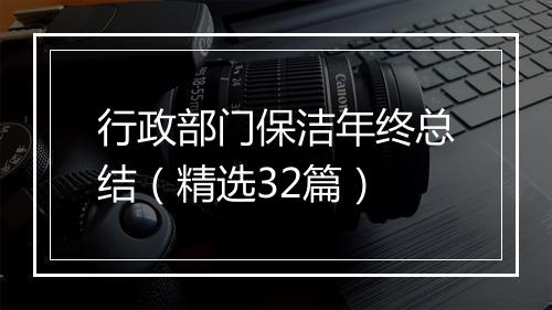 行政部门保洁年终总结（精选32篇）