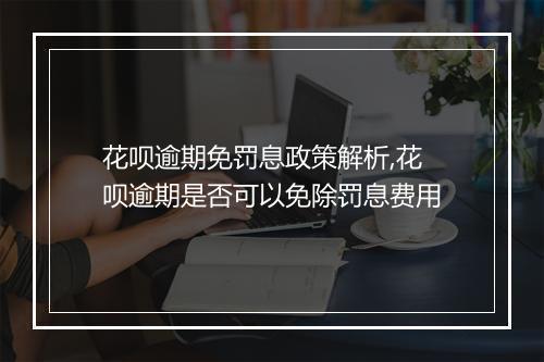 花呗逾期免罚息政策解析,花呗逾期是否可以免除罚息费用