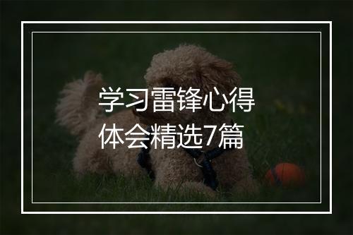 学习雷锋心得体会精选7篇