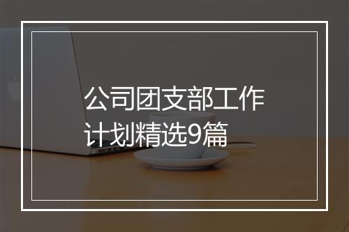 公司团支部工作计划精选9篇