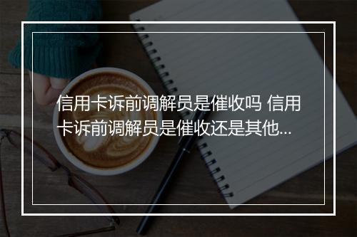 信用卡诉前调解员是催收吗 信用卡诉前调解员是催收还是其他部门