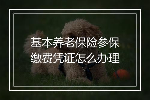 基本养老保险参保缴费凭证怎么办理