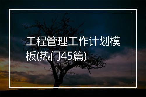 工程管理工作计划模板(热门45篇)