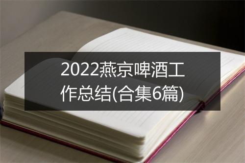 2022燕京啤酒工作总结(合集6篇)