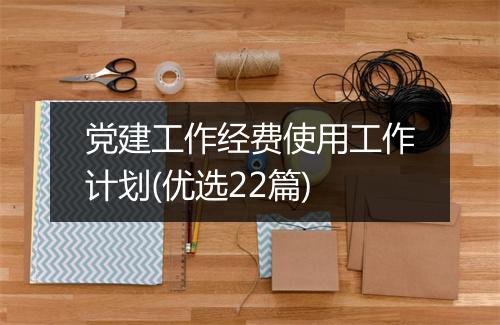 党建工作经费使用工作计划(优选22篇)