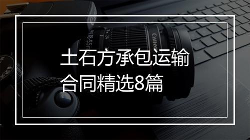 土石方承包运输合同精选8篇
