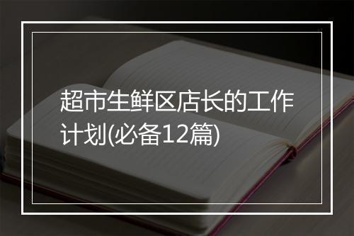 超市生鲜区店长的工作计划(必备12篇)