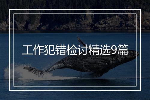 工作犯错检讨精选9篇