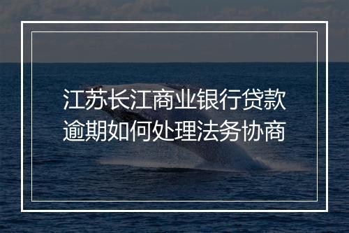 江苏长江商业银行贷款逾期如何处理法务协商